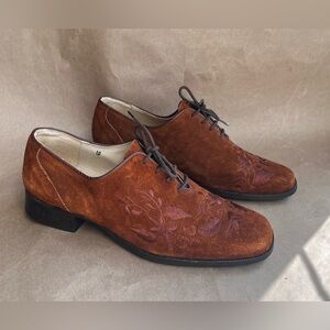 ❤️SOLD❤️ Coldwater Creek Brown Suede Lace Up Shoes Size 10